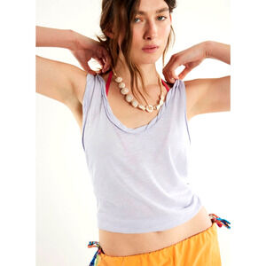 Free People We The Free Easy Tank Halogen Blue size XL